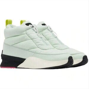 Sorel Women’s Winter Out N About III Puffy Zip Shoes Green Fleece Lined Sz 9.5